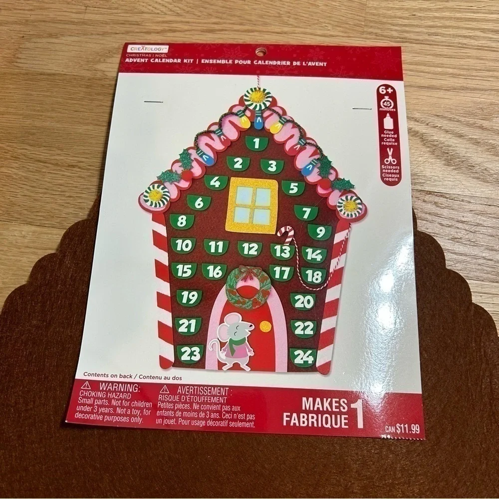 Creatology Advent Calendar Craft Kit NEW Christmas Kids Felt Gingerbread Mouse
